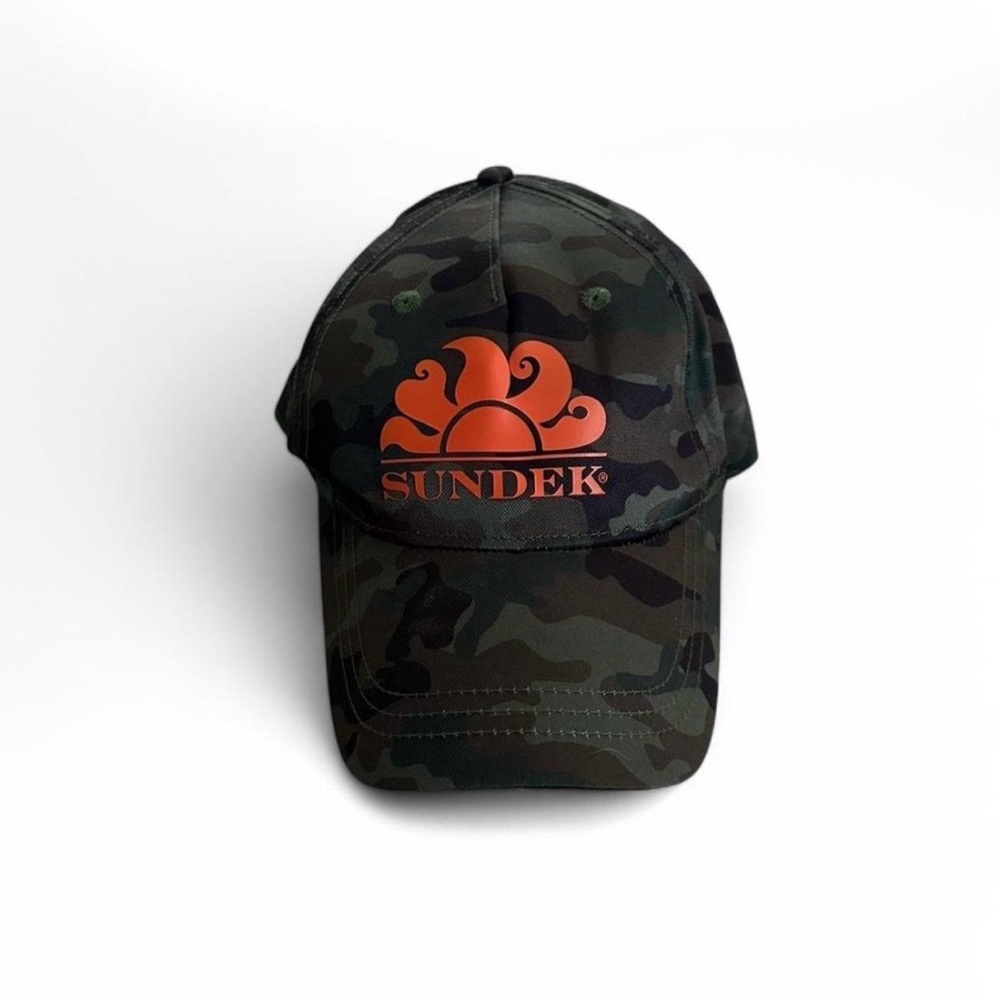 Camo Trucker Style Streetwear Snapback Dad Hat/Cap w/ Orange Logo, Unisex